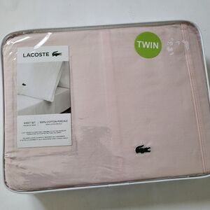 Lacoste Tween size sheets set bedding TWEEN size Pink with croco logo